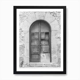 Black And White Old Wooden Door Art Print