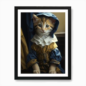 Cat In Renaissance Costume Art Print