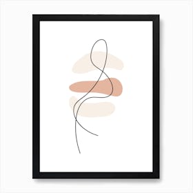 Abstract Lines Neutral Shapes Art Print