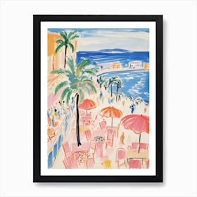 Gallipoli, Puglia   Italy Beach Club Lido Watercolour 3 Art Print