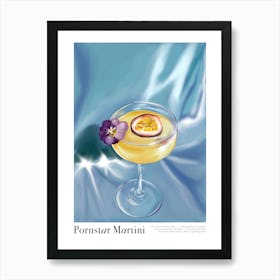 Pornstar Martini Illustrated Cocktail Print Art Print