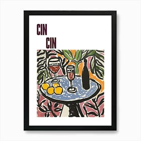 Cin Cin Poster Wine With Friends Matisse Style 10 Art Print