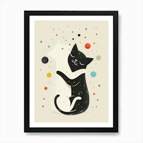 Cat Hugging Art Print
