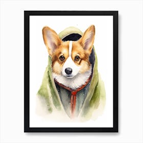Corgi Dog As A Jedi 2 Art Print