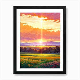 Sunset In The Field 23 Art Print