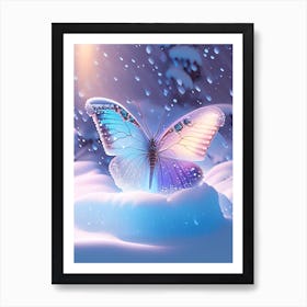 Butterfly In Snow Holographic 1 Art Print