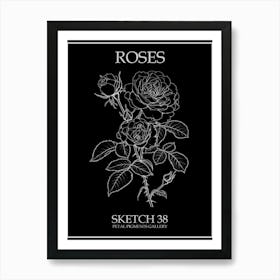 Roses Sketch 38 Poster Inverted Art Print