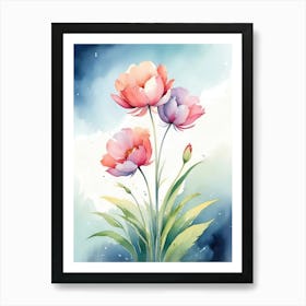 Watercolor Flowers 17 Art Print