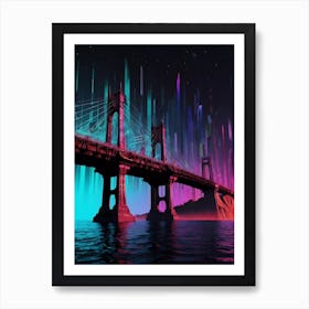 Neon Bridge Art Print