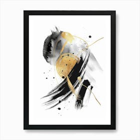 Abstract Black And Gold Painting 61 Art Print