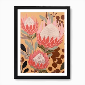 Proteas Flower Big Bold Illustration 4 Art Print