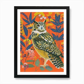 Spring Birds Great Horned Owl 3 Art Print