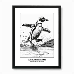 Penguin Hauling Out Of The Water Poster 1 Art Print