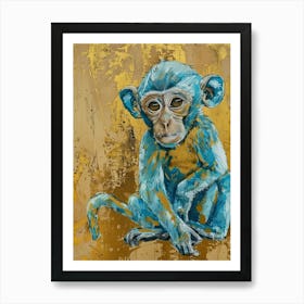 Baby Monkey Gold Effect Collage 3 Art Print