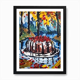 Black Forest Gateau Cake Painting 2 Art Print