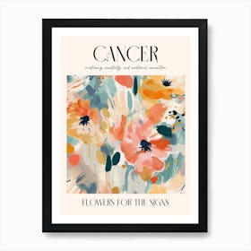 Flowers For The Signs Cancer 1 Zodiac Sign Art Print