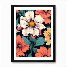 Cosmos Flowers 8 Art Print