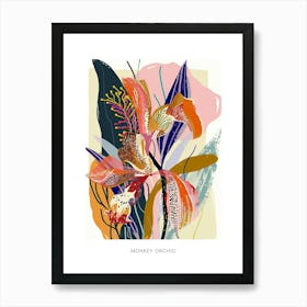 Colourful Flower Illustration Poster Monkey Orchid 1 Art Print