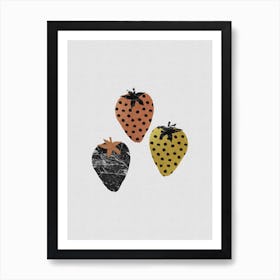 Fraises Scandi Affiche Minimaliste pour Cuisine