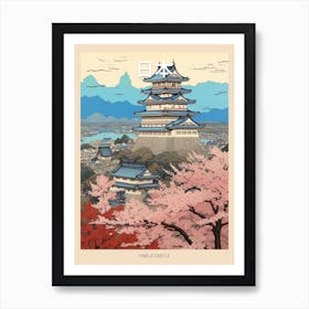 Himeji Castle, Japan Vintage Travel Art 2 Poster Art Print