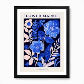 Blue Flower Market Poster Hydrangea 7 Art Print