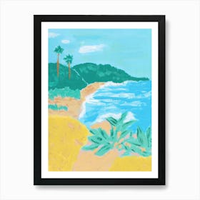 Coastal Beach Landscape Painting Art Print