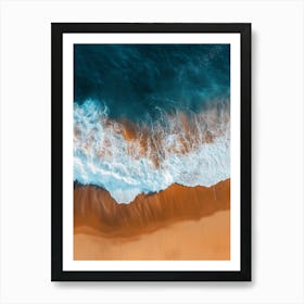 Aerial View Of A Beach With Waves 1 Art Print