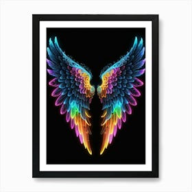 Neon Angel Wings 13 Art Print