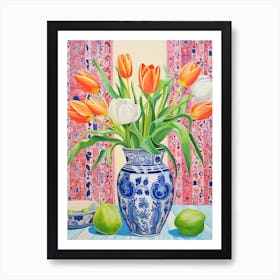 Flowers In A Vase Still Life Painting Tulips 13 Art Print