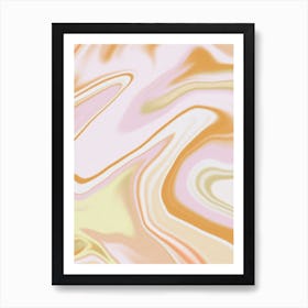 Liquid Gradient Pink Orange Close Up Art Print