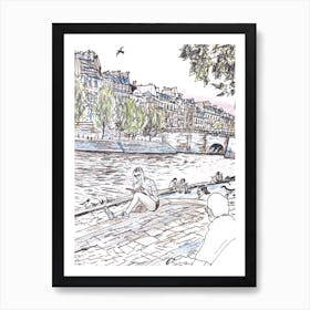 Seine River In August Art Print