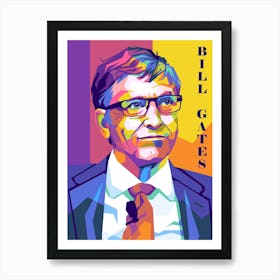 Microsoft Founder Bill Gates Wpap Pop Art Style Poster