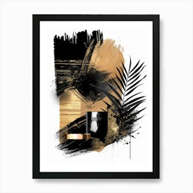 Gold And Black Abstract Painting 26 Art Print