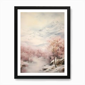 Dreamy Winter Painting Pyrnes National Park France 2 Art Print