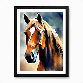 Horse Watercolor Painting Art Print