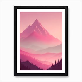 Misty Mountains Vertical Background In Pink Tone 63 Art Print