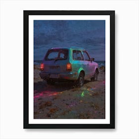 Car On The Beach Art Print