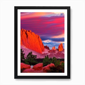 The Garden Of The Gods Sunset Pop Art Art Print