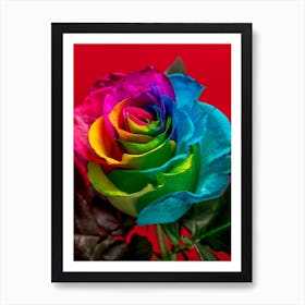 Rainbow Rose Art Print