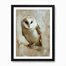 Spectacled Owl Japanese Painting 4 Art Print