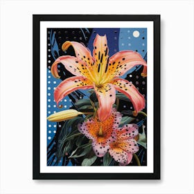 Surreal Florals Lily 8 Flower Painting Art Print