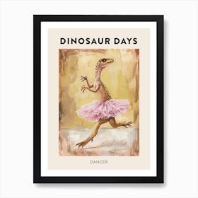 Dinosaur Dancing In A Tutu Poster 2 Art Print