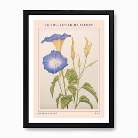 Morning Glory 2 French Flower Botanical Poster Art Print