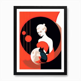 A Woman's Symphony: Minimalist Art in Motion Art Print