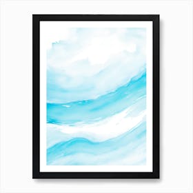 Blue Ocean Wave Watercolor Vertical Composition 54 Art Print