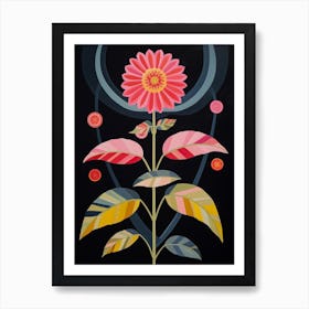 Zinnia 1 Hilma Af Klint Inspired Flower Illustration Art Print