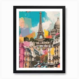 Paris   Retro Collage Style 3 Art Print