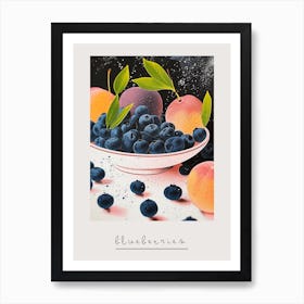 Art Deco Blueberries & Fruit Poster Art Print