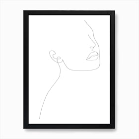 Portrait Of A Woman Line art Art Print