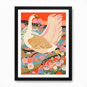 Maximalist Bird Painting Swan 5 Art Print